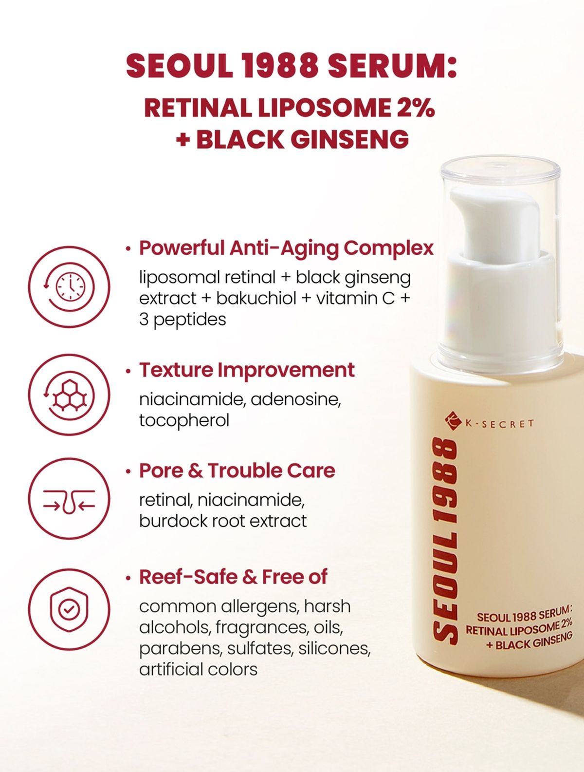 K-Secret SEOUL 1988 Retinal Liposome 2% + Black Ginseng Serum